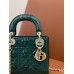 Mini Cannage Patent Calfskin Lady Dion Bag (Dark Green, 17CM)